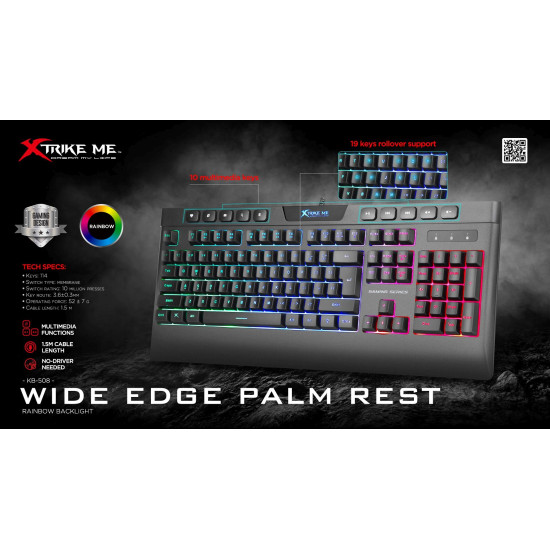 Xtrike ME геймърска клавиатура Gaming Keyboard KB-508 - Backlight Xtrike ME геймърска клавиатура Gaming Keyboard KB-508 - Backlight