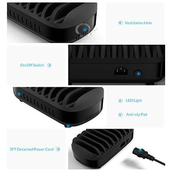 Orico зарядна станция за мобилни устройства Charger Station 220V - 10 x USB 120W black - DUK-10P-EU-BK Orico зарядна станция за мобилни устройства Charger Station 220V - 10 x USB 120W black - DUK-10P-EU-BK