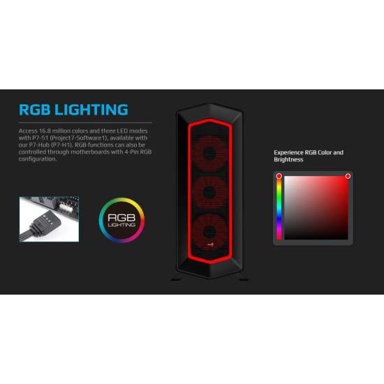 AeroCool кутия за компютър Case ATX - P7-C1 Pro - RGB Sync/Tempered Glass - ACCM-P701043.11 AeroCool кутия за компютър Case ATX - P7-C1 Pro - RGB Sync/Tempered Glass - ACCM-P701043.11