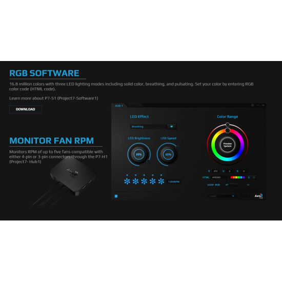 AeroCool кутия за компютър Case ATX - P7-C1 Pro - RGB Sync/Tempered Glass - ACCM-P701043.11 AeroCool кутия за компютър Case ATX - P7-C1 Pro - RGB Sync/Tempered Glass - ACCM-P701043.11