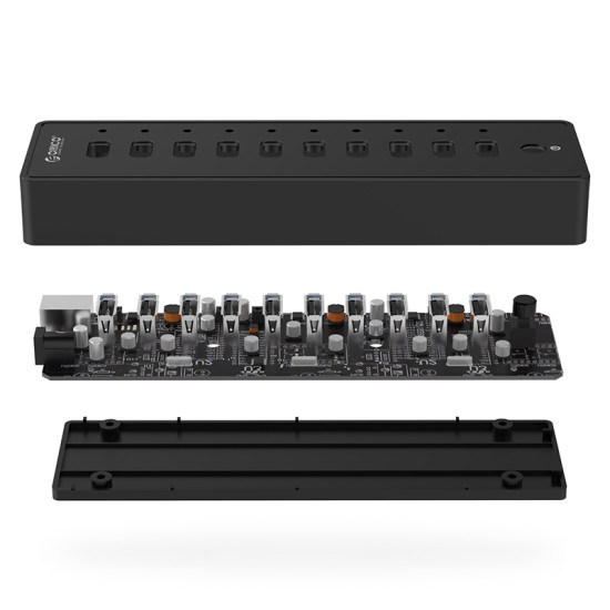 Orico хъб USB 10-port HUB with power adapter - P10-U2-V1-EU-BK Orico хъб USB 10-port HUB with power adapter - P10-U2-V1-EU-BK