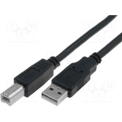 VCom Кабел USB 2.0 AM / BM Black - CU201-B-1.8m