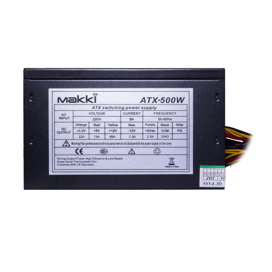 Makki Захранване PSU ATX-500W MAKKI-ATX-500-B-PCIE Makki Захранване PSU ATX-500W MAKKI-ATX-500-B-PCIE