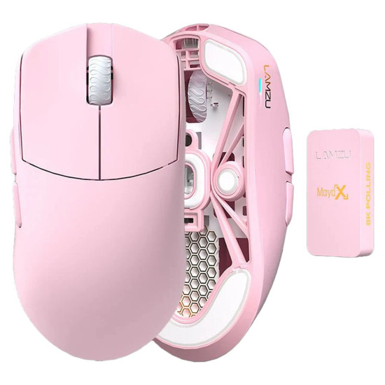 Lamzu професионална геймърска мишка MAYA X 8K - Wireless Gaming Mouse - Light Pink