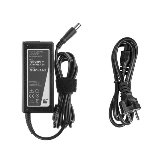 Notebook Power Supply AC Adapter за DELL  PRO Charger / AC Adapter 19.5V 3.34A 65W for Dell Latitude E6330 E6410 E6430 E6530 E7440 Inspiron 15 5558 15R N5110  GREEN CELL