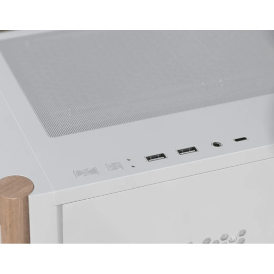 AeroCool кутия Case ATX - D501A Black, Addressable RGB, Wood