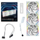 Triple Pack Lian Li UNI FAN SL Wireless ARGB PWM Reverse Blade - 120 mm White + Controller