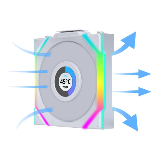 Lian Li UNI FAN SL Wireless LCD ARGB PWM Fan - 120 mm White