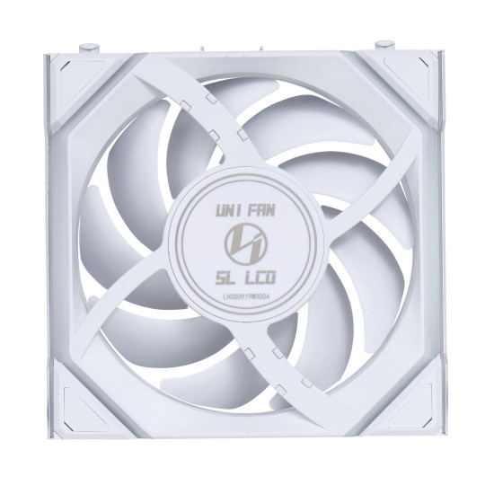Lian Li UNI FAN SL Wireless LCD ARGB PWM Reverse Blade Fan - 120 mm White