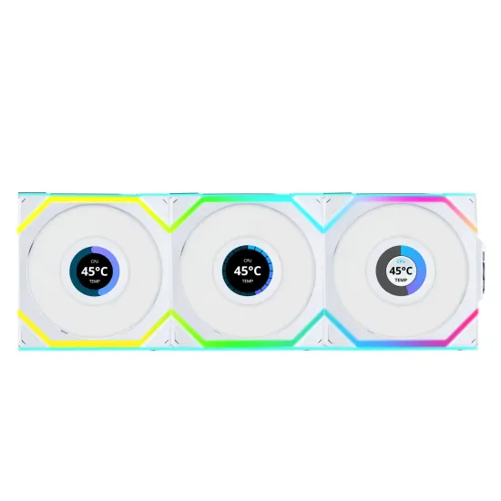 Triple Fan Pack Lian Li UNI FAN SL Wireless LCD ARGB PWM Reverse Blade - 120 mm White Triple Fan Pack Lian Li UNI FAN SL Wireless LCD ARGB PWM Reverse Blade - 120 mm White