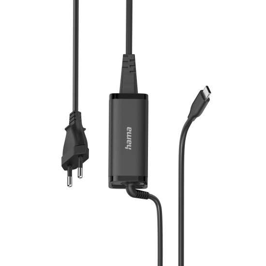 Hama Universal USB-C Notebook Power Supply Unit, GaN, Power Del. (PD), 5-20V/65W
