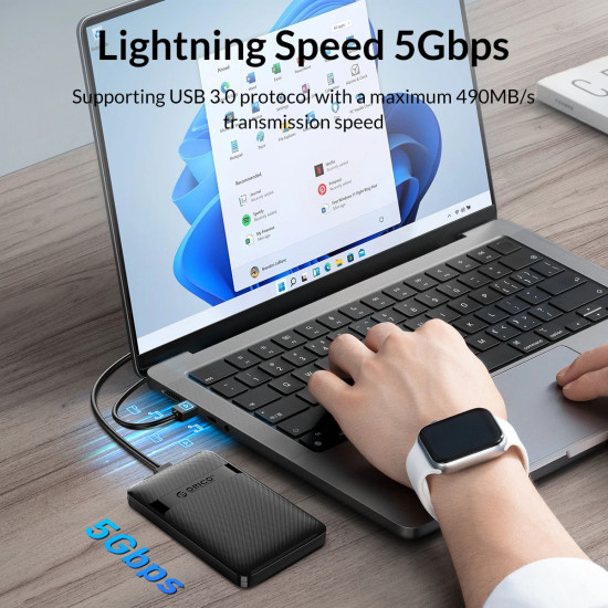 Orico кутия за диск Storage - Case - 2.5 inch USB-C - 2577C3-V1-BK