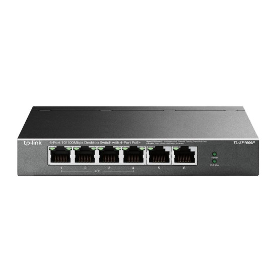 Суич TP-Link - TL-SF1006P, 6 порта, черен Суич TP-Link - TL-SF1006P, 6 порта, черен