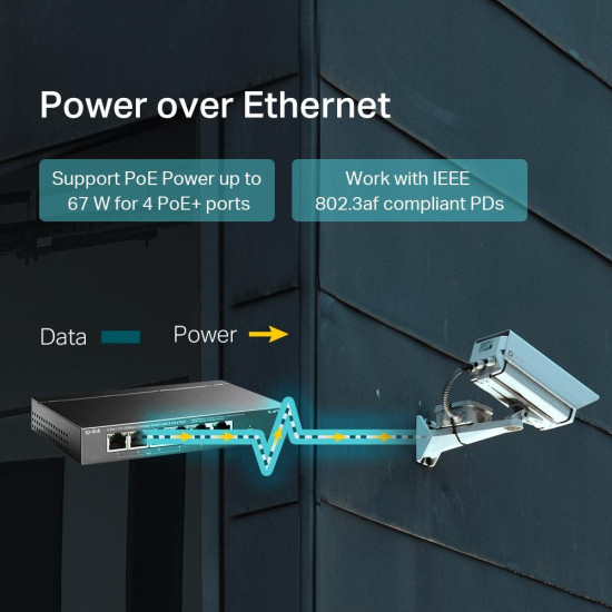Суич TP-Link - TL-SF1006P, 6 порта, черен Суич TP-Link - TL-SF1006P, 6 порта, черен