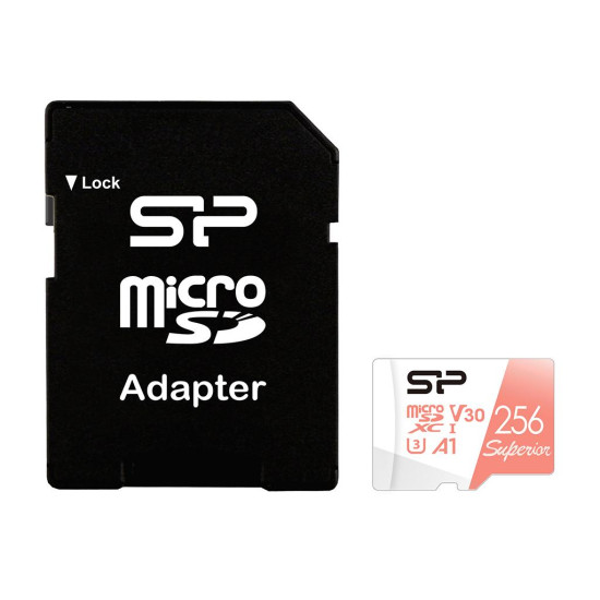 Карта памет Silicon Power Superior 256GB, microSDXC, Class 10, SD Adapter