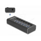Delock 7 Port USB Hub with 4 Ports 10 Gbps and 4 Fast Charging Ports with Switch and Illumination