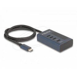 Delock USB 10 Gbps Hub with 4 USB Type-C™ Ports thereof 3 x Data Port + 1 x Data and PD 20 Watt with power indicator