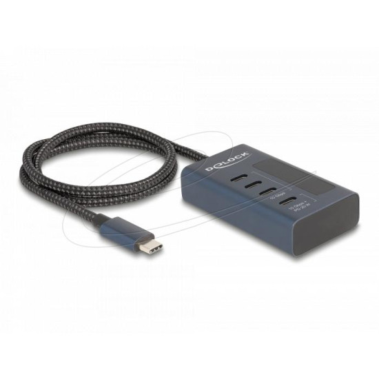 Delock USB 10 Gbps Hub with 4 USB Type-C™ Ports thereof 3 x Data Port + 1 x Data and PD 20 Watt with power indicator