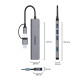 Orico хъб HUB USB-C/USB-A 7 port - USB-C x 2, USB3.0 x 1, USB2.0 x 4, Aluminium - YSA7-U3-GY
