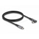 Delock USB 40 Gbps cable angled left / right USB PD 3.1 Extended Power Range 240W, 1 m