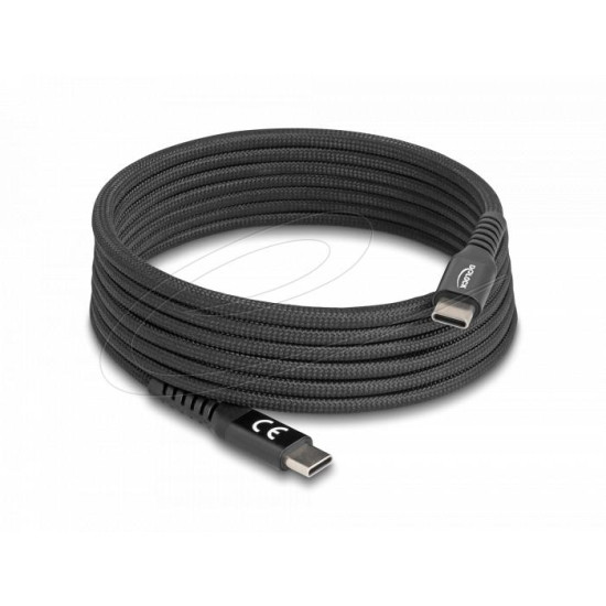 Delock USB 2.0 Cable USB Type-C™ male to male with magnetic textile jacket PD 3.0 60 W 2 m