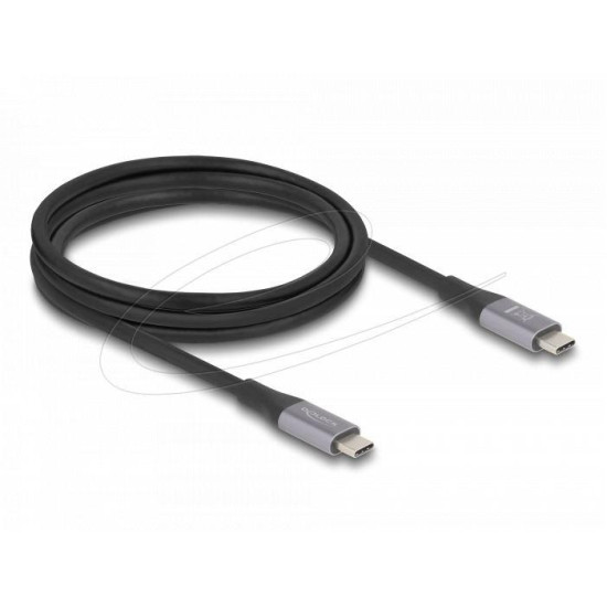 Delock Кабел E-Marker, USB-C, 240W, 2 m, сив