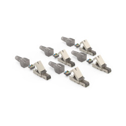 Hama Network Plug, CAT 6a, 10 Gbit/s, Shielded, Tool-free installation, 5 Pcs.