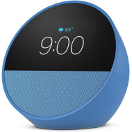 All-new Echo Spot (2024 release), Smart alarm clock with vibrant sound + Alexa, Glacier Blue