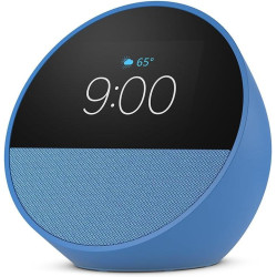 All-new Echo Spot (2024 release), Smart alarm clock with vibrant sound + Alexa, Glacier Blue