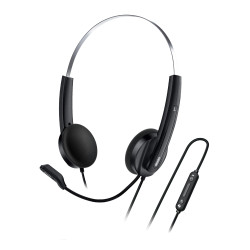 Genius слушалки с микрофон Headset HS-220U - AI, USB-C, Mic, Black