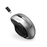 Genius безжина безшумна мишка Mouse Wireless Silent - Ergo 8200S Silver - Silent, 2.4GHz, USB-C receiver