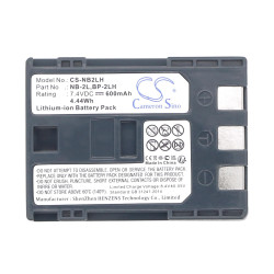 Camera Battery for CANON NB2LH LiIon 7.4V 600mAh Cameron Sino