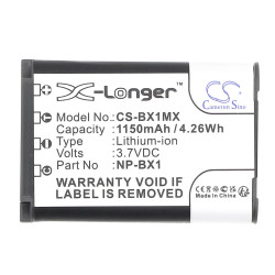 Camera Battery for SONY NP-BX1 LiIon 3.7V 1150mAh  Cameron Sino