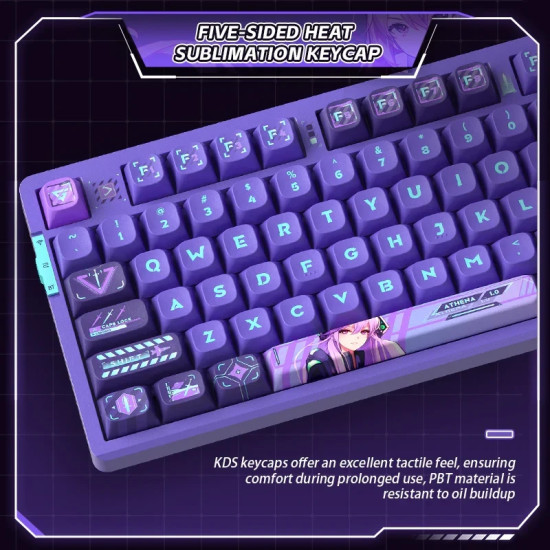VGN безжична геймърска механична клавиатура Wireless Gaming Mechanical Keyboard - V87 Starry Sky - Dynamic Silver Switches [Linear]