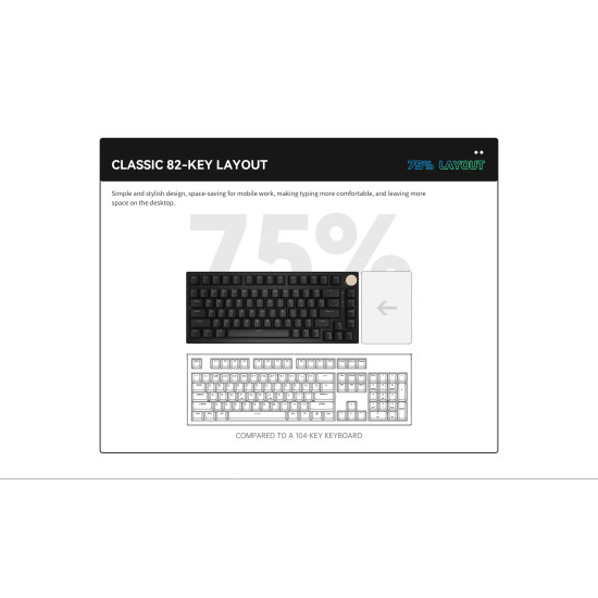 VGN професионална геймърска механична клавиатура Professional Gaming Mechanical Keyboard N75 RGB Jelly Orange - Power Silver Switches [Linear]