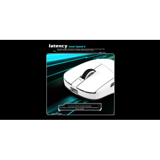 VXE професионална геймърска мишка Wireless Gaming Mouse Dragonfly R1 SE+ - Huano Blue Glow V2, White