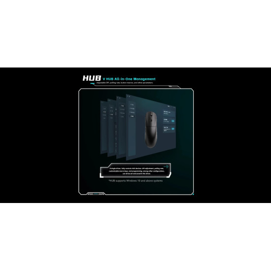 VXE професионална геймърска мишка Wireless Gaming Mouse Dragonfly R1 SE+ - Huano Blue Glow V2, White