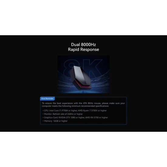 ATK професионална геймърска мишка Wireless Gaming Mouse Z1 PRO MAX - 8K, White