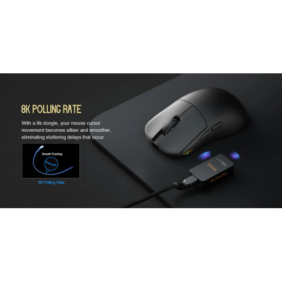 Lamzu професионална геймърска мишка INCA 8K - Wireless Gaming Mouse - Black