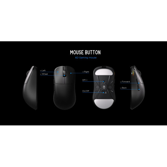 Lamzu професионална геймърска мишка INCA 8K - Wireless Gaming Mouse - Black