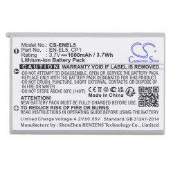 Camera Battery for NIKON EN-EL5  Li-Ion 3.7V 1000mAh Cameron Sino