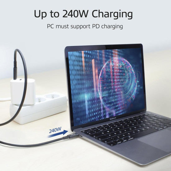 ACT Cable USB-C - USB-C, 1 m / USB4, 20Gbps, 240W, certified USB-IF