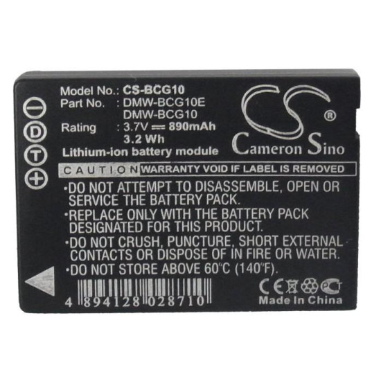 Camera Battery for Panasonic 3.7V 890mAh DMW-BCG10 Cameron Sino