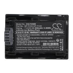 Camera Battery for SONY NP-FH50D LiION  7,4V 650mAh  Cameron Sino