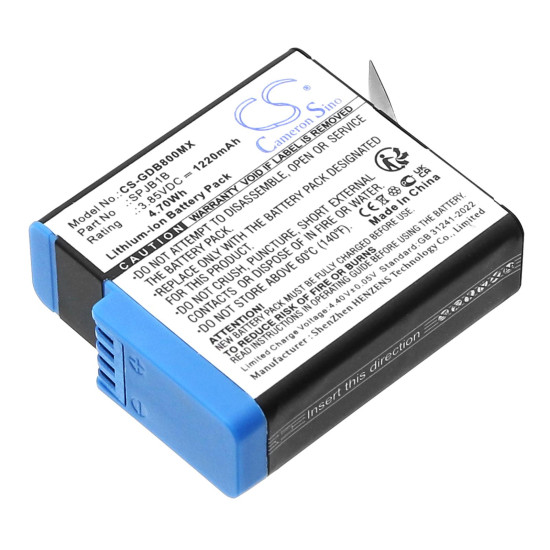 Camera Battery for GOPRO Hero 5; HERO 6; Hero 7; Hero 8  AABAT-001  3,85V 1220mAh   LIIon Cameron Sino