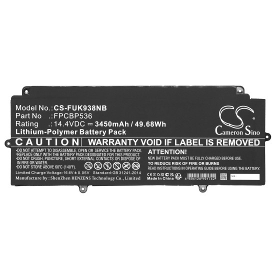 Laptop Battery for Fujitsu FPCBP536 14,4V 3450mAh CAMERON SINO