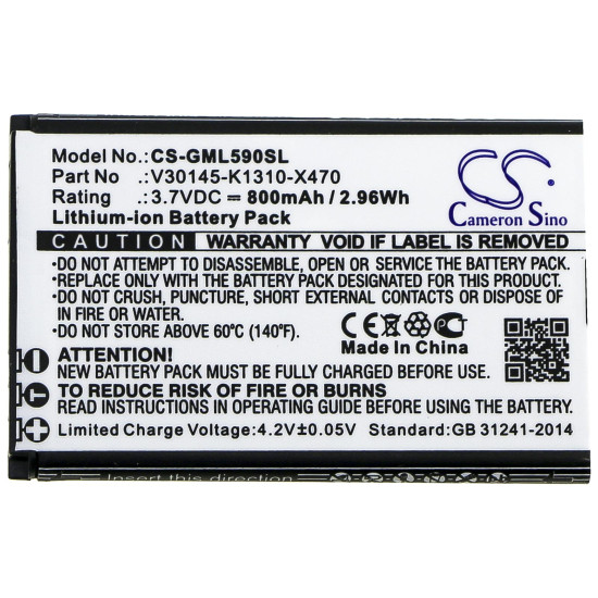 Mobile battery  Gigaset GL390, GL590 V30145-K1310-X470  LiIon 3,7V 800mAh CAMERON SINO