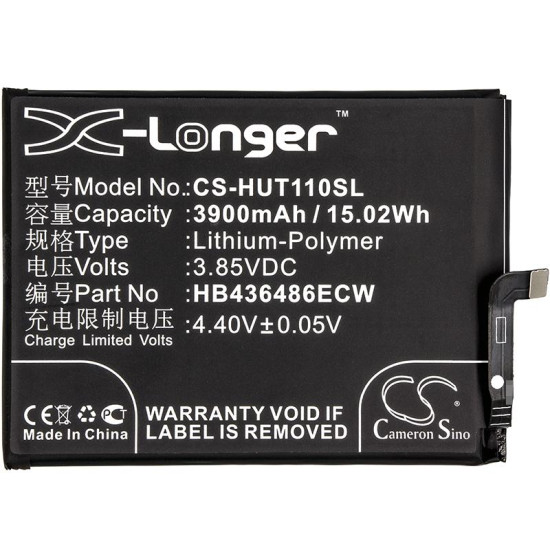 Mobile battery  Huawei BLA-AL00, CLT-L04, G10 Plus  HB436486ECW LiPo  3,85V 3900 mA Cameron Sino