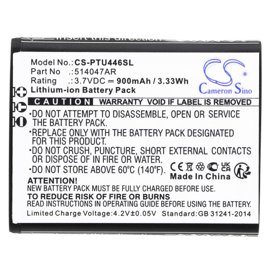 Mobile battery  PANASONIC KX-TU446, KX-TU456, KX-TU466EXBE  LiIon 3,7V 900mAh CAMERON SINO