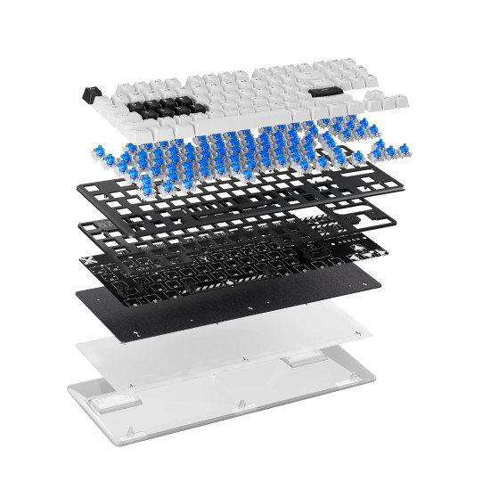 Pulsar професионална геймърска механична клавиатура Professional Gaming Mechanical Keyboard PCMK 2 HE TKL ANSI White - 8K, Gateron Magnetic Switches [Linear]